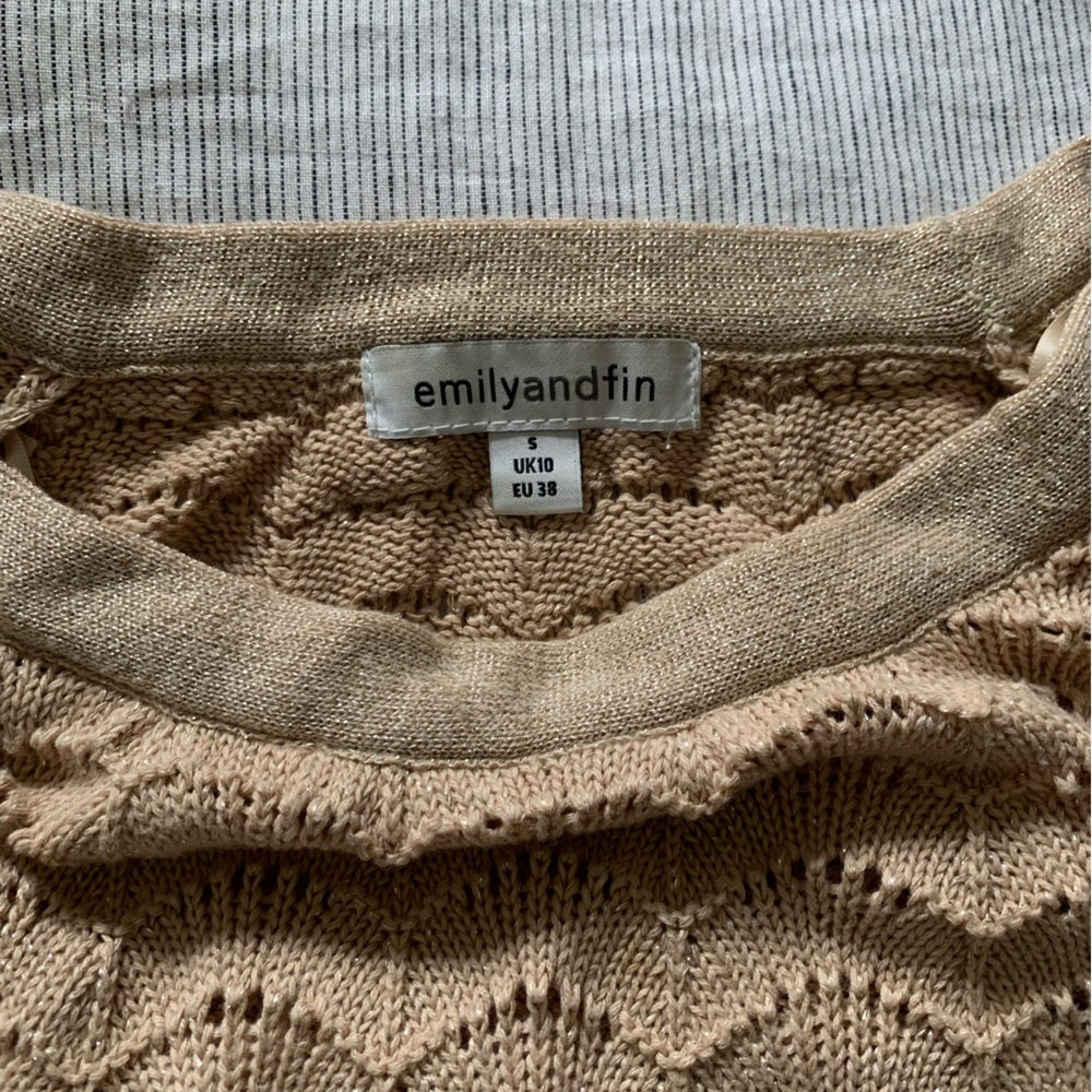 Tan Gold Shimmery Women's Sweater